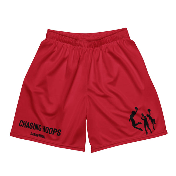 red family basketball shorts front