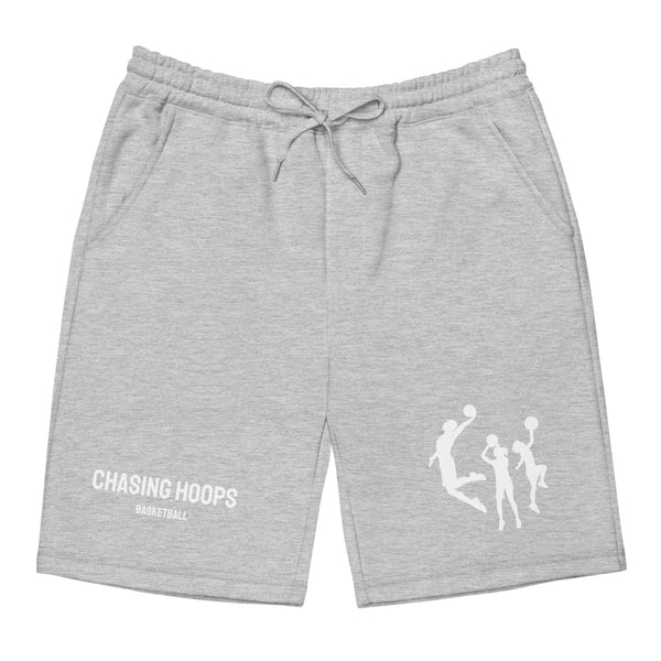 grey family fleece basketball shorts front